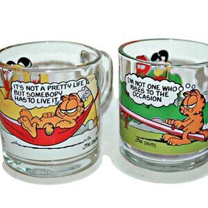 Garfield McDonald's Glasses Cups Jim Davis  Mugs Vintage
